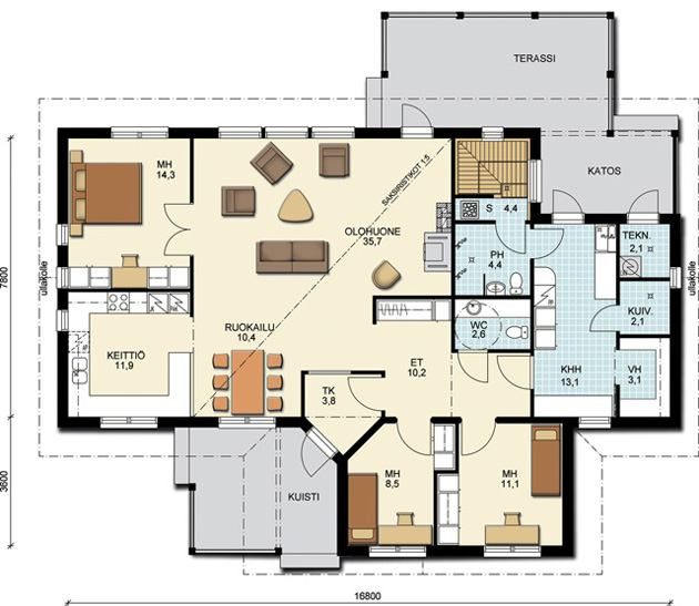планировка финского дома серии романтик 152 этаж дома 1