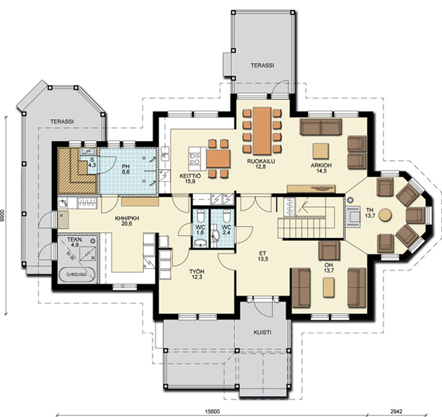 планировка финского дома серии регуляр 304 этаж дома 1